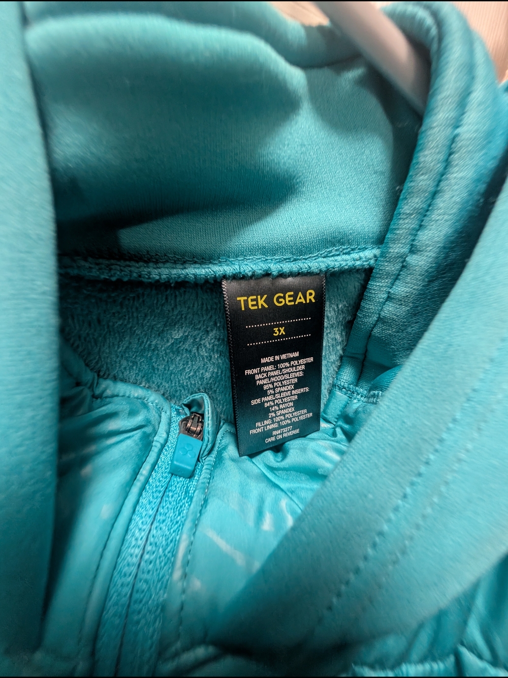 tek gear Teal Quilted Hooded Jacket - Picture 2 of 3